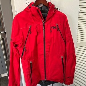 Outdoor Research Red Performance Jacket Waterproof Hooded